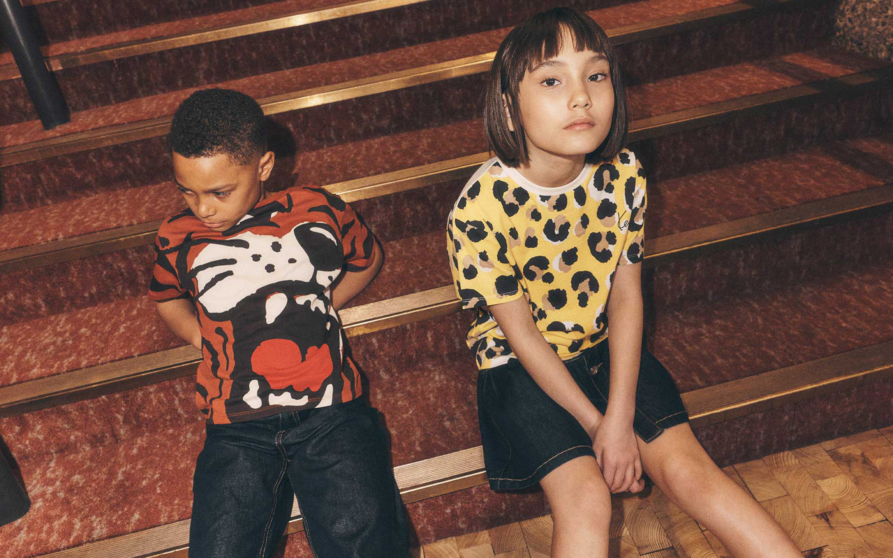 clothes of brand kenzo on kids around