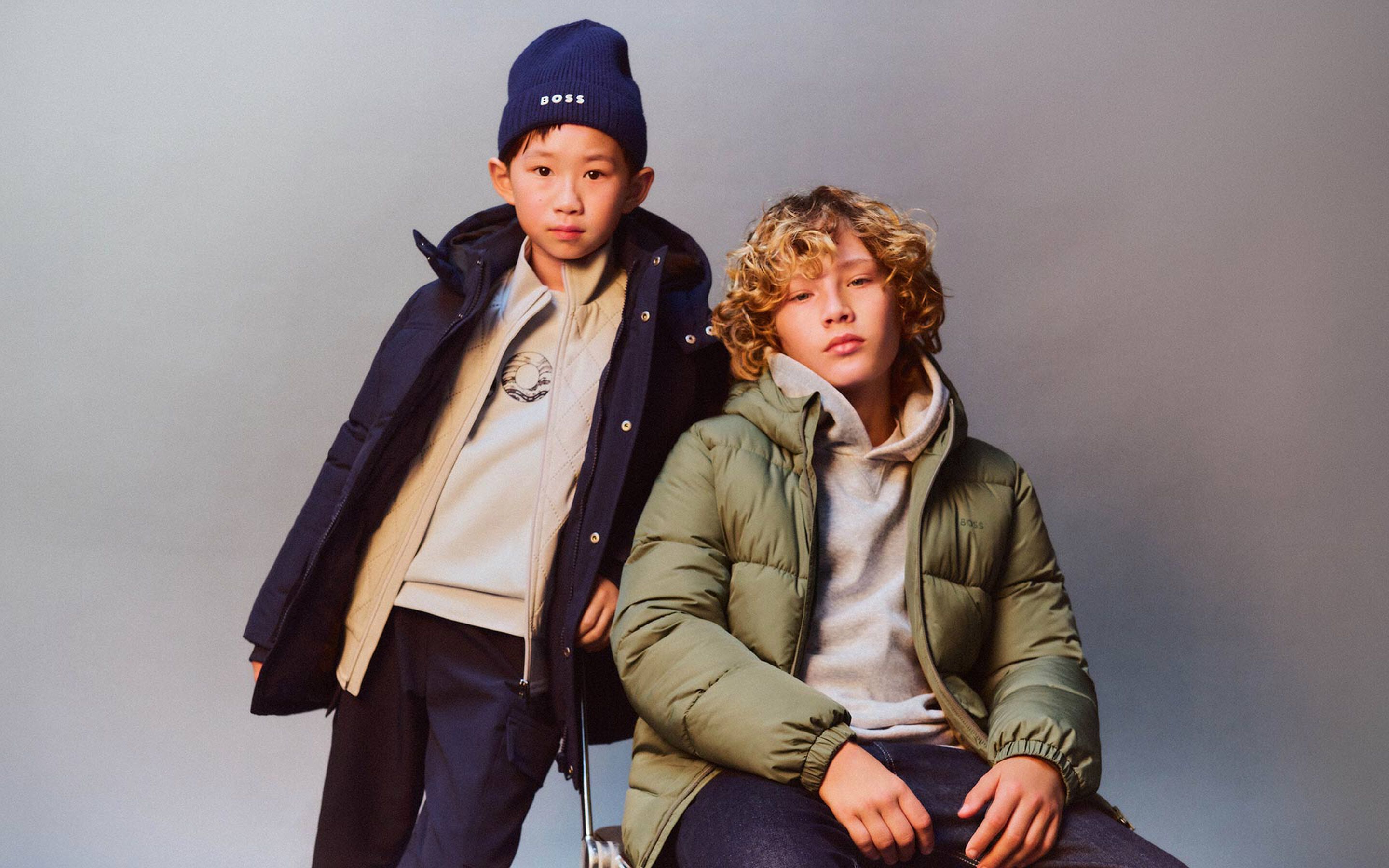 Coats from the Boss brand on Kids around