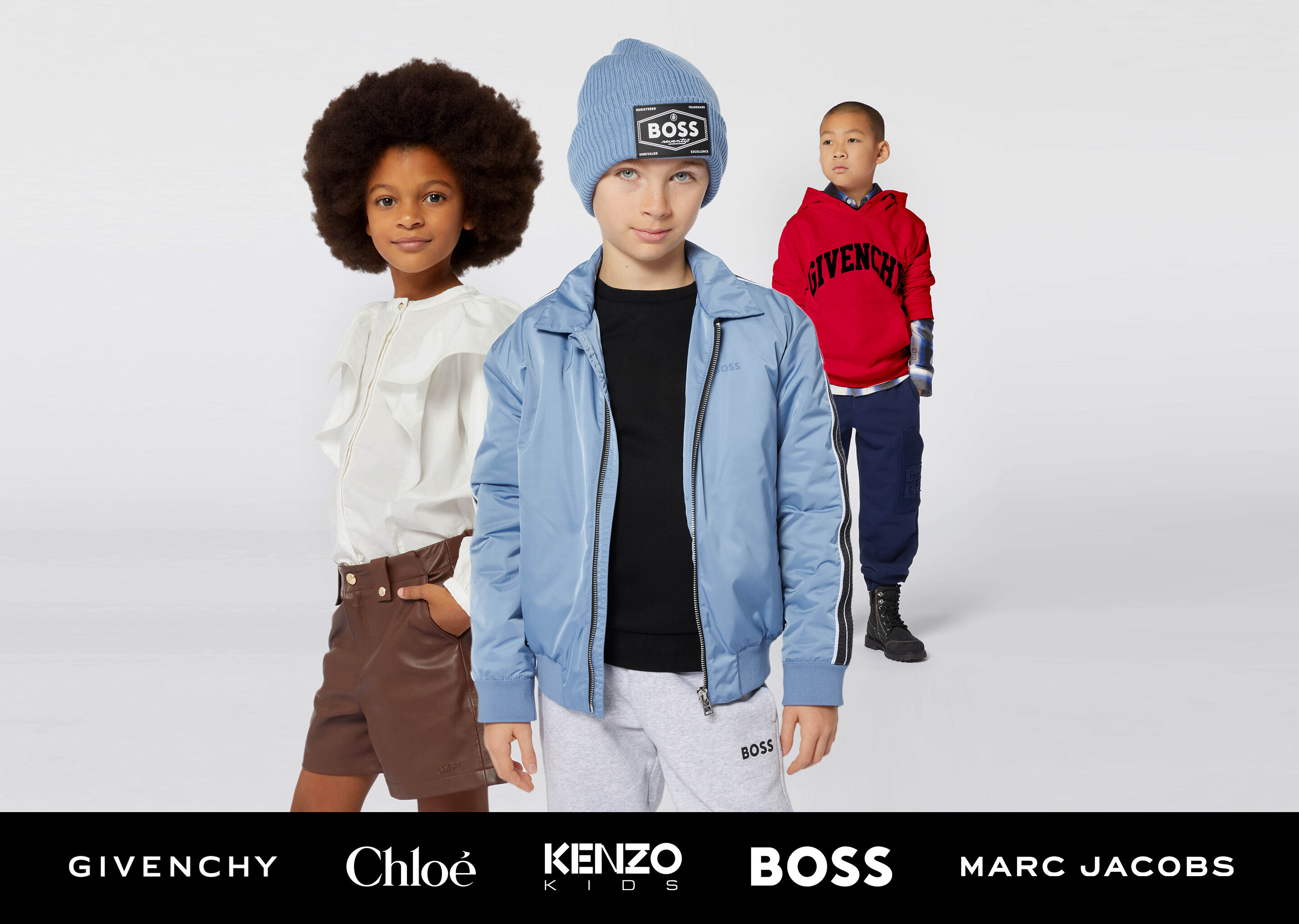 clothes for kids chlo&eacute;, BOSS, Givenchy on kids around