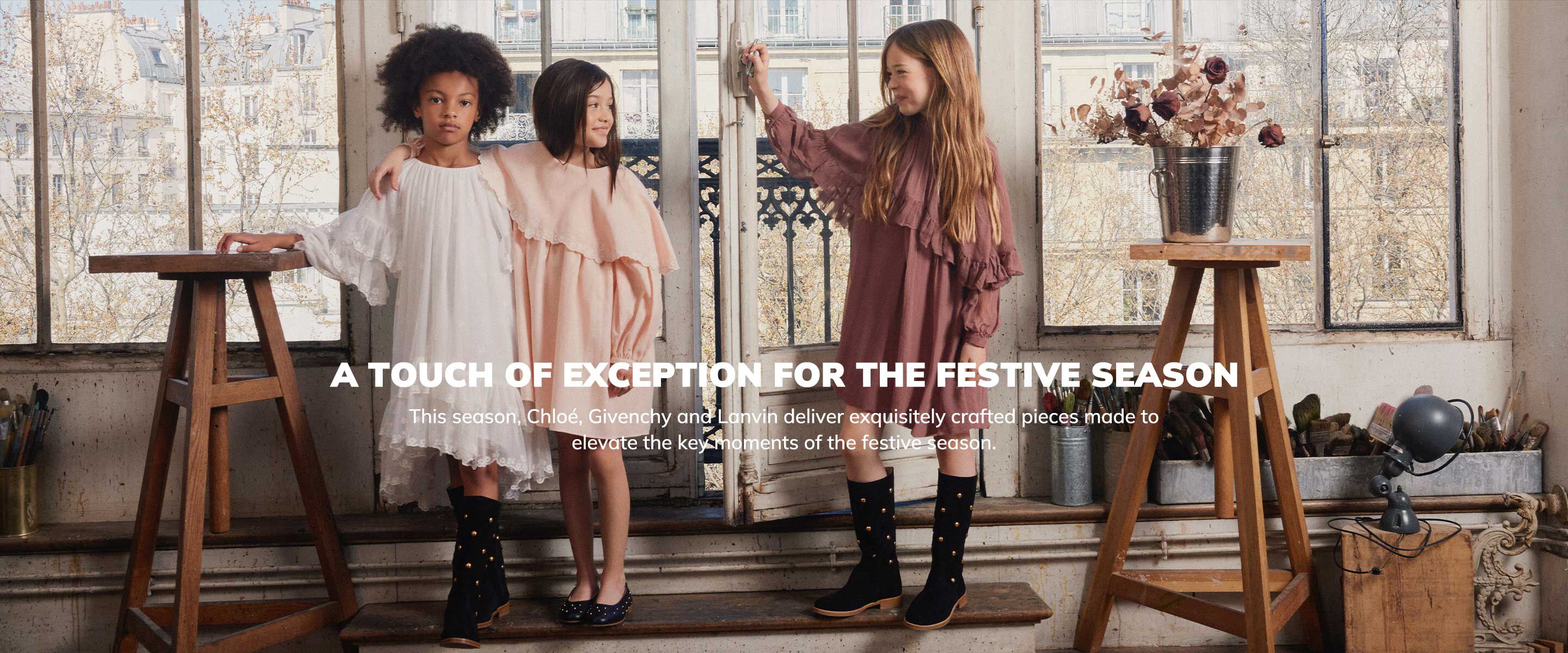 Children’s clothing and accessories from the luxury brands Chloé, Givenchy and Lanvin on Kids around