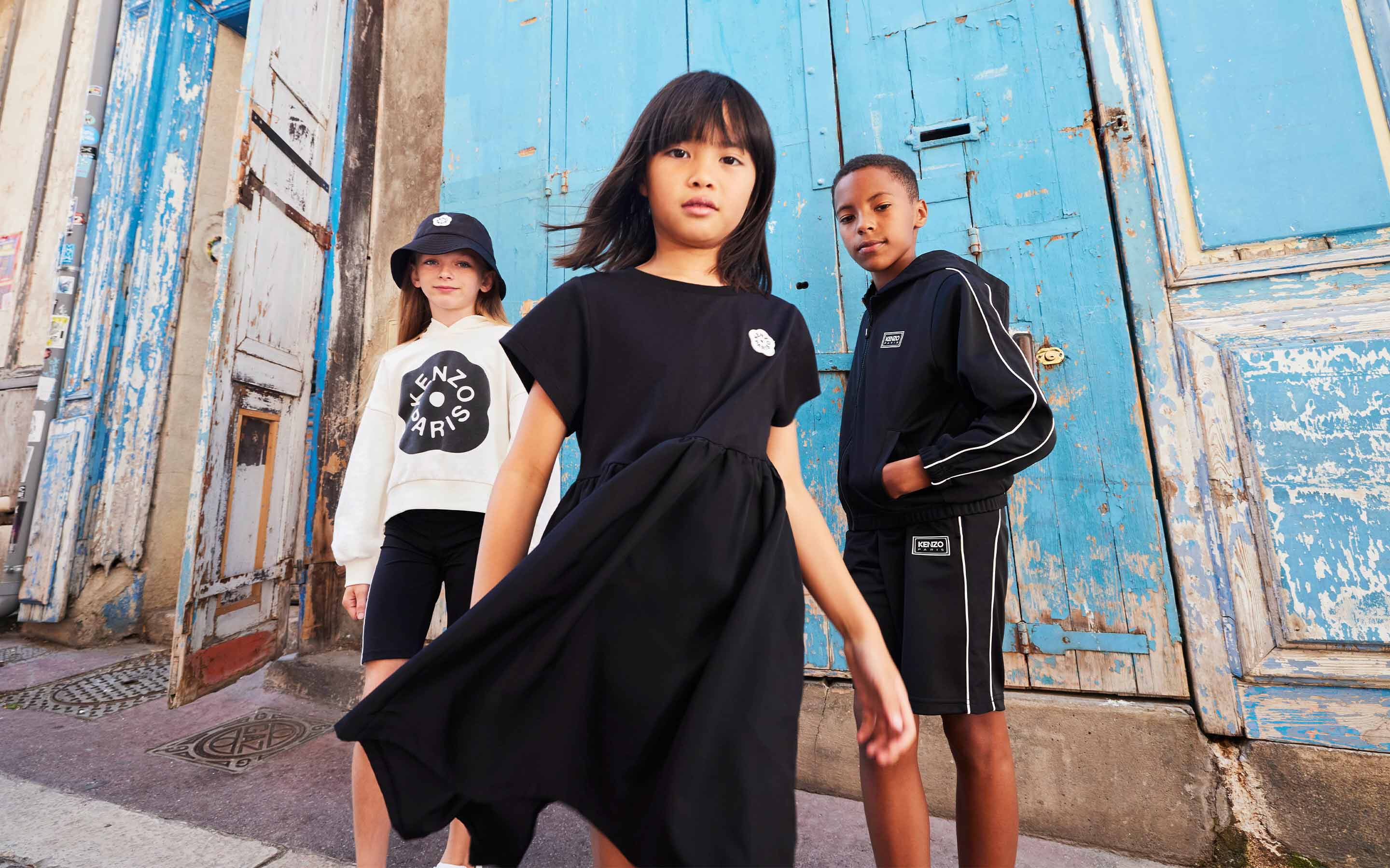 clothes of brand kenzo on kids around