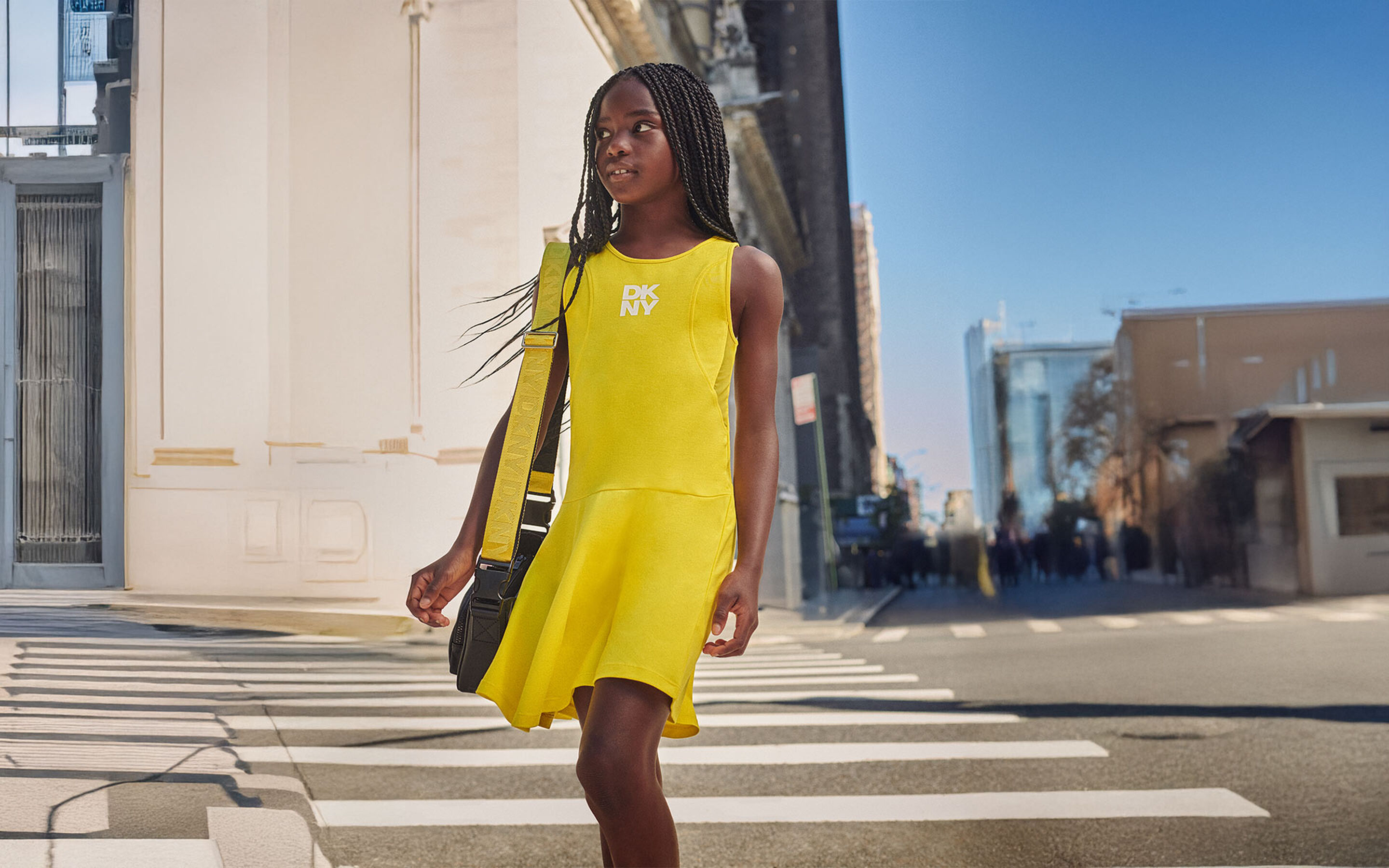 Dresses DKNY brand on kids around