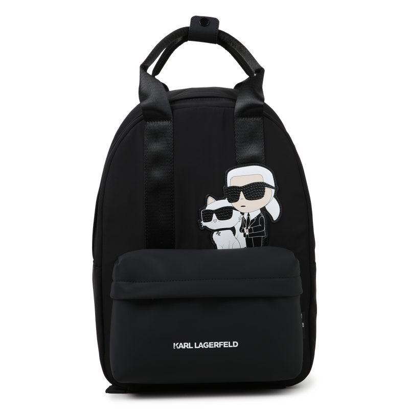 Backpack with decorative badge KARL LAGERFELD KIDS 
                        GIRL