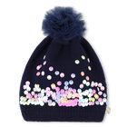 Knitted beanie, NAVY, hi-res