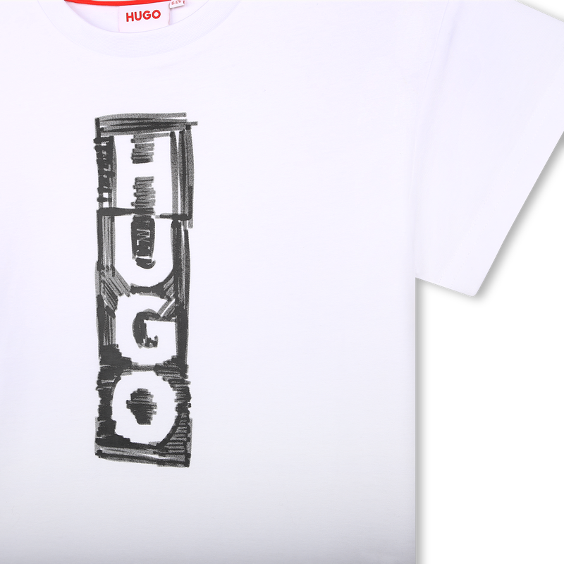 Cotton T-shirt with logo print HUGO 
                    GIRL