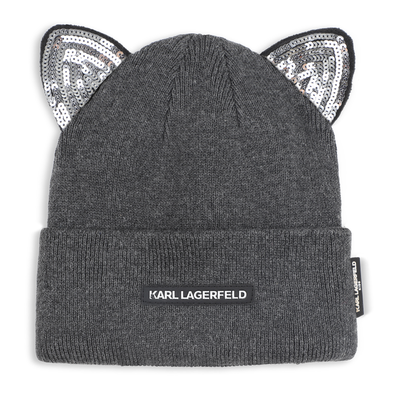 Fancy Ear Knit Hat KARL LAGERFELD KIDS 
                    GIRL