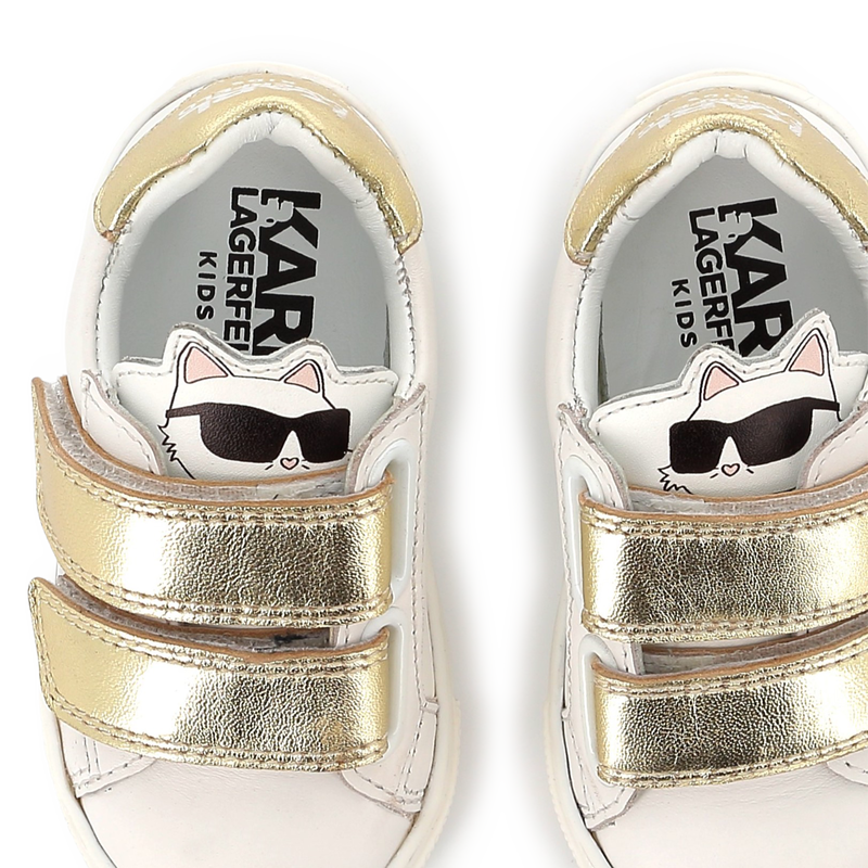 Velcro leather sneakers KARL LAGERFELD KIDS 
                    GIRL
