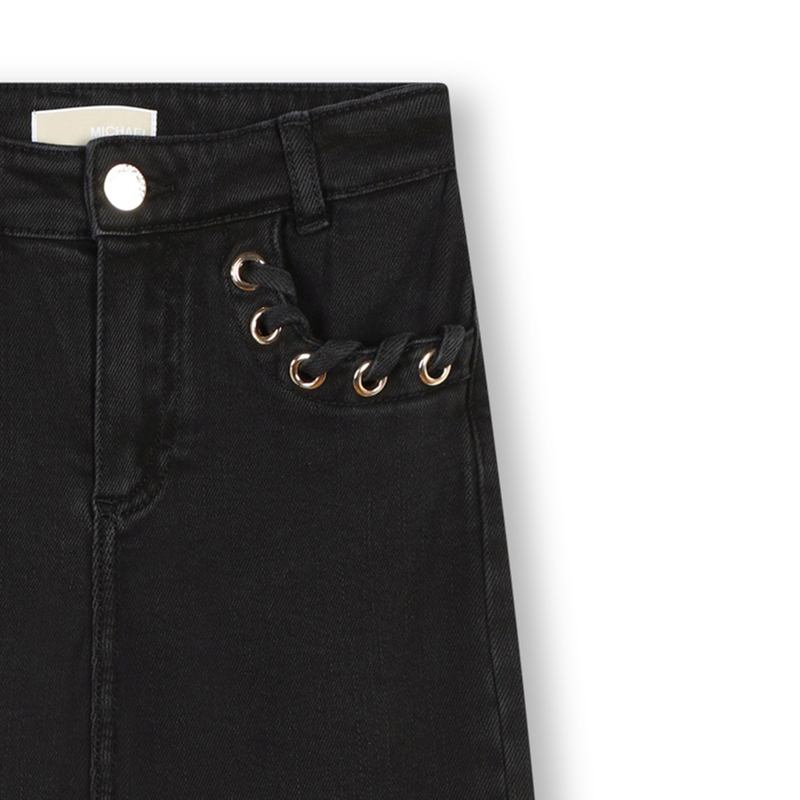 Metal Eyelet Wide-Leg Jeans MICHAEL KORS 
                    GIRL