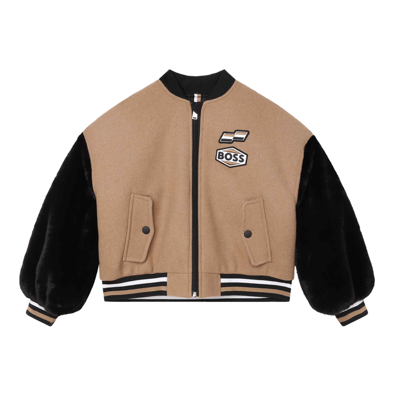 Dual-material patched jacket