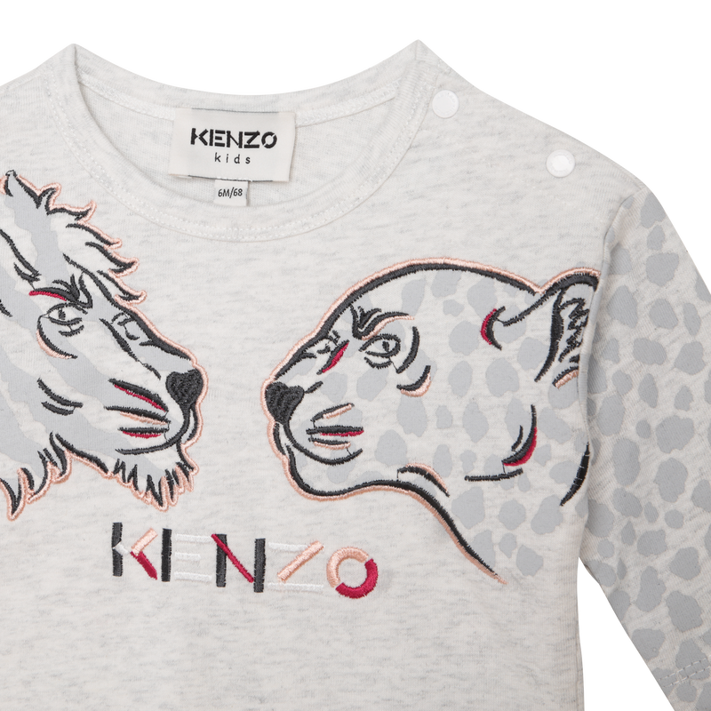 KENZO KIDS Cotton T shirt with embroidery