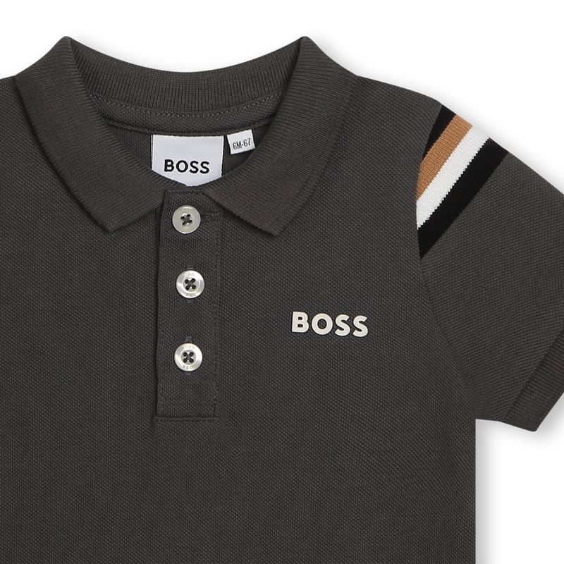 Button-up cotton polo BOSS 
                    BOY