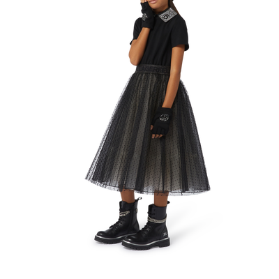 Multi-Material Party Dress KARL LAGERFELD KIDS GIRL