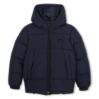 Hooded down jacket, NAVY, hi-res
