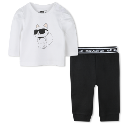 Cotton T-Shirt & Leggings KARL LAGERFELD KIDS GIRL