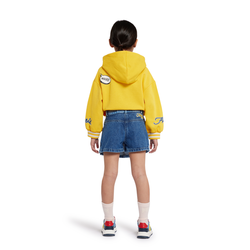 Embroidered denim shorts KENZO KIDS 
                    GIRL