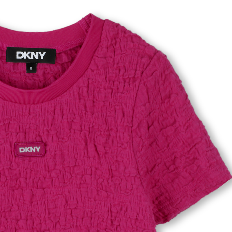 Short-sleeved waffled T-shirt DKNY 
                        GIRL