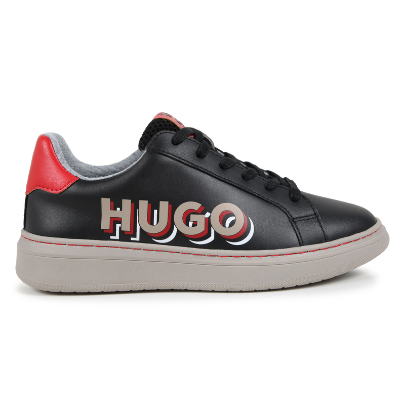 Lace-Up Leather Sneakers HUGO 
                    BOY