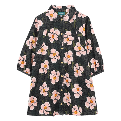 Long puff sleeve dress KENZO KIDS GIRL