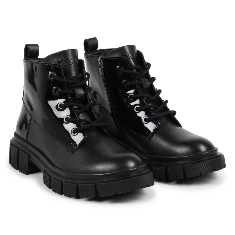 Zip-Up Leather Ankle Boots DKNY 
                        GIRL