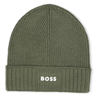 Knitted hat with logo, GREEN, hi-res
