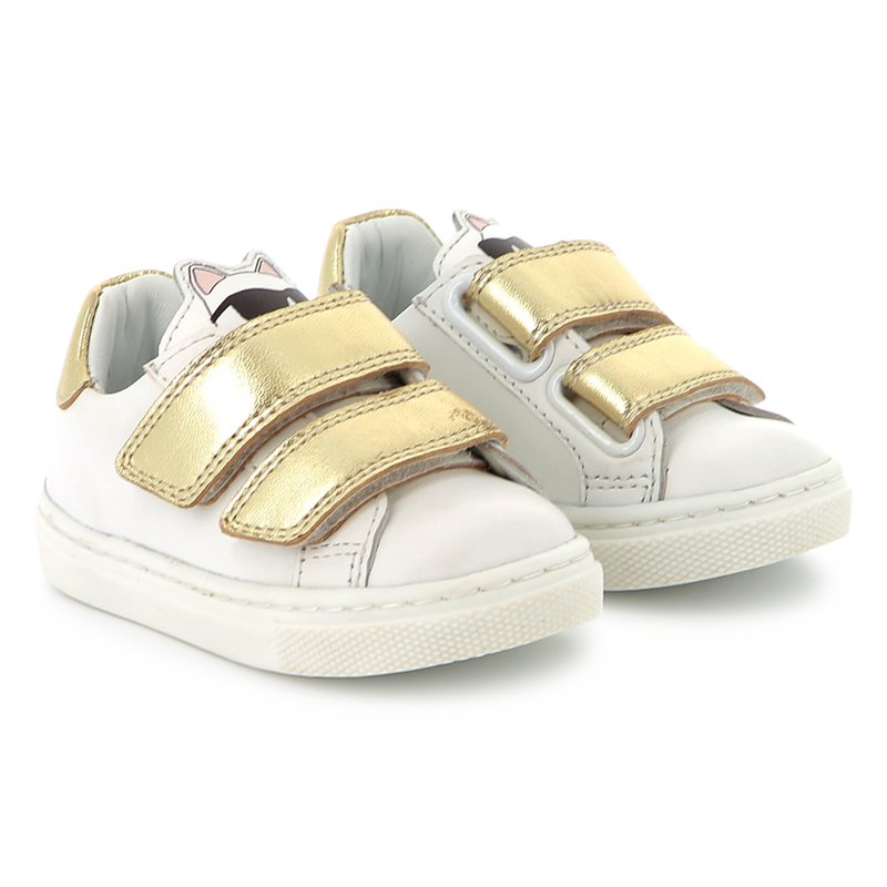 Velcro leather sneakers KARL LAGERFELD KIDS 
                    GIRL
