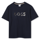 Short-sleeved T-shirt, NAVY, hi-res