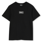 Short-sleeved cotton T-shirt, BLACK, hi-res
