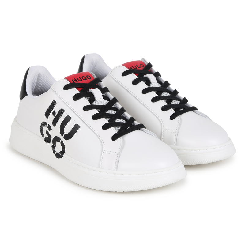 Lace-Up Leather Sneakers HUGO 
                    BOY