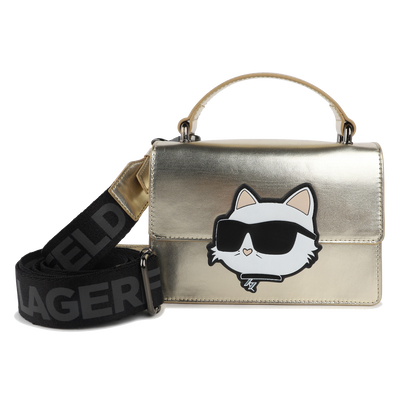 Handbag in fine-grained coated textile KARL LAGERFELD KIDS GIRL