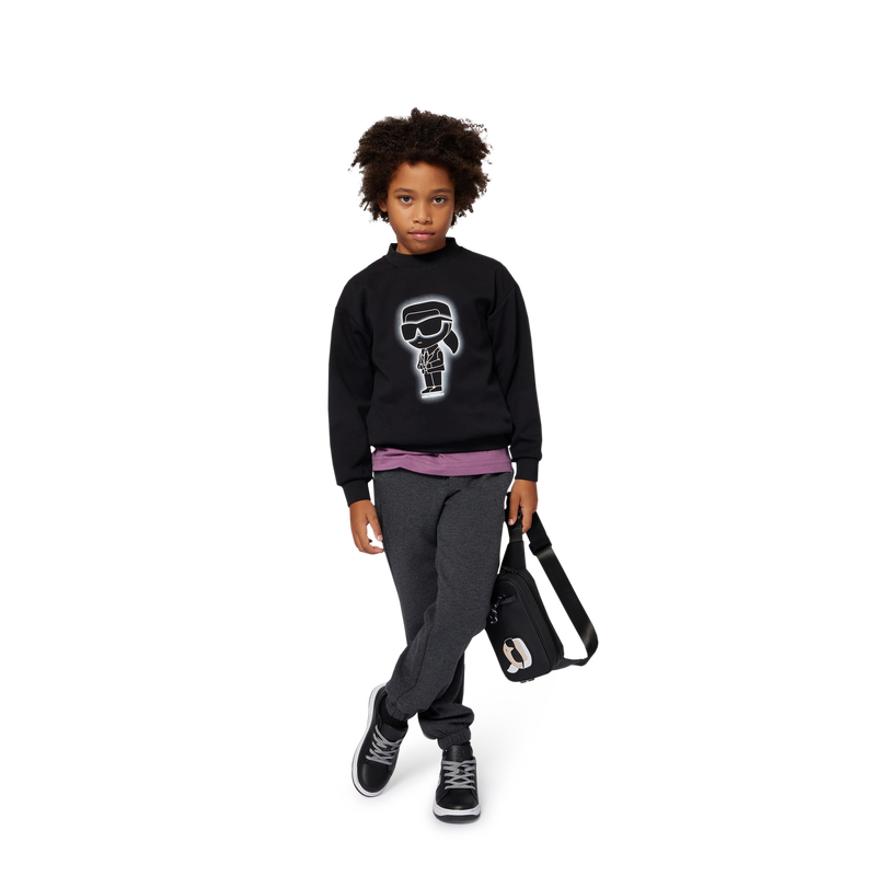 Fanny pack in rubber-effect coated textile KARL LAGERFELD KIDS 
                        BOY