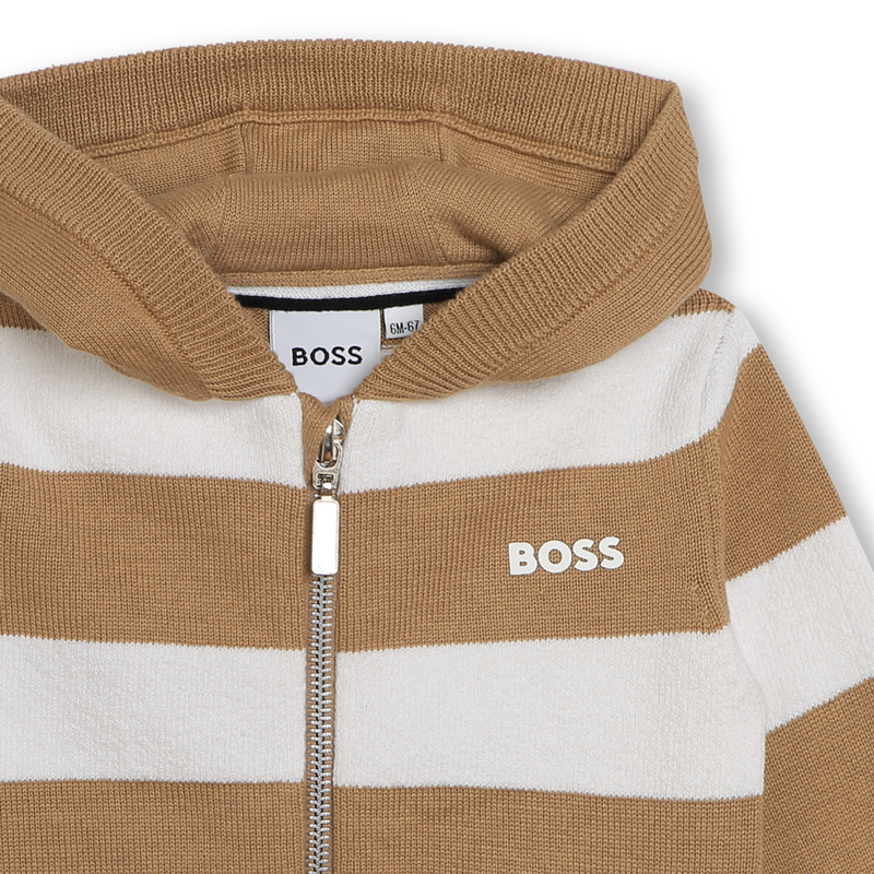 Striped cotton knit cardigan BOSS 
                    BOY