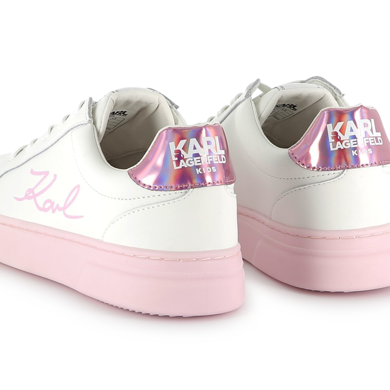 Lace-up leather sneakers KARL LAGERFELD KIDS 
                        GIRL