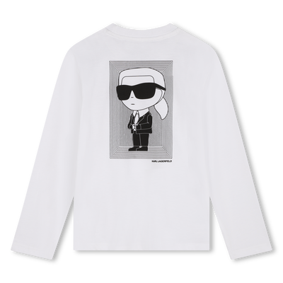 Long-Sleeved Cotton T-Shirt KARL LAGERFELD KIDS BOY