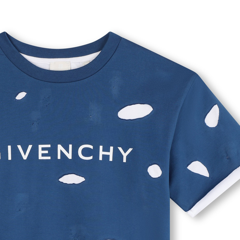 Two-Tone Used-Effect T-Shirt GIVENCHY 
                    BOY