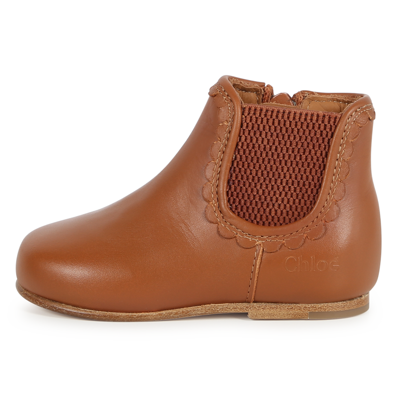 Zip-Up Leather Ankle Boots CHLOE 
                    GIRL