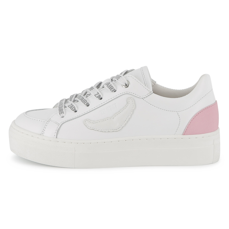 Lace-up leather trainers