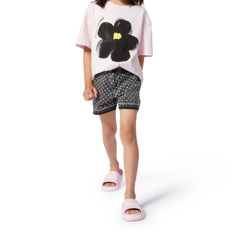 Denim shorts with diamant&eacute;s MARC JACOBS 
                        GIRL