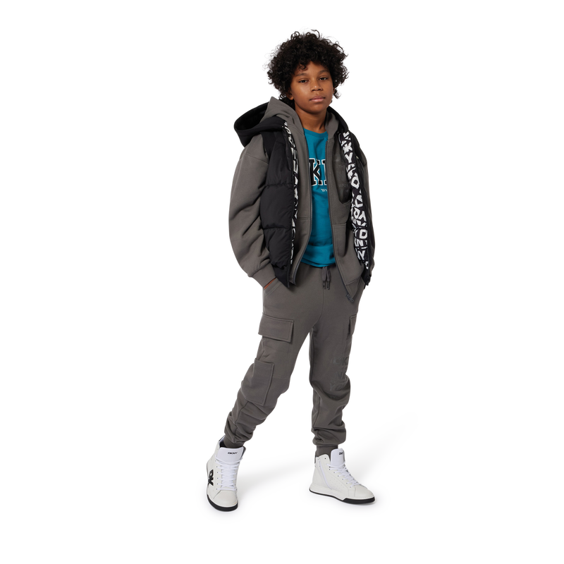 Cotton Jersey Zip-Up Sweatshirt DKNY 
                    BOY