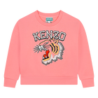 Embroidered Cotton Sweatshirt, FUSCHIA, hi-res
