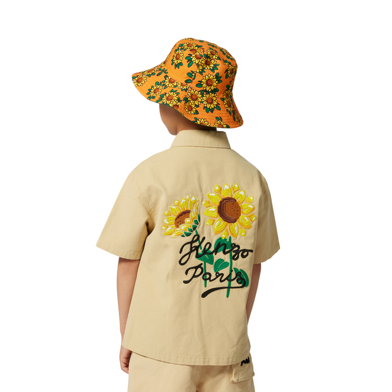 Reversible cotton bucket hat KENZO KIDS 
                    UNISEX
