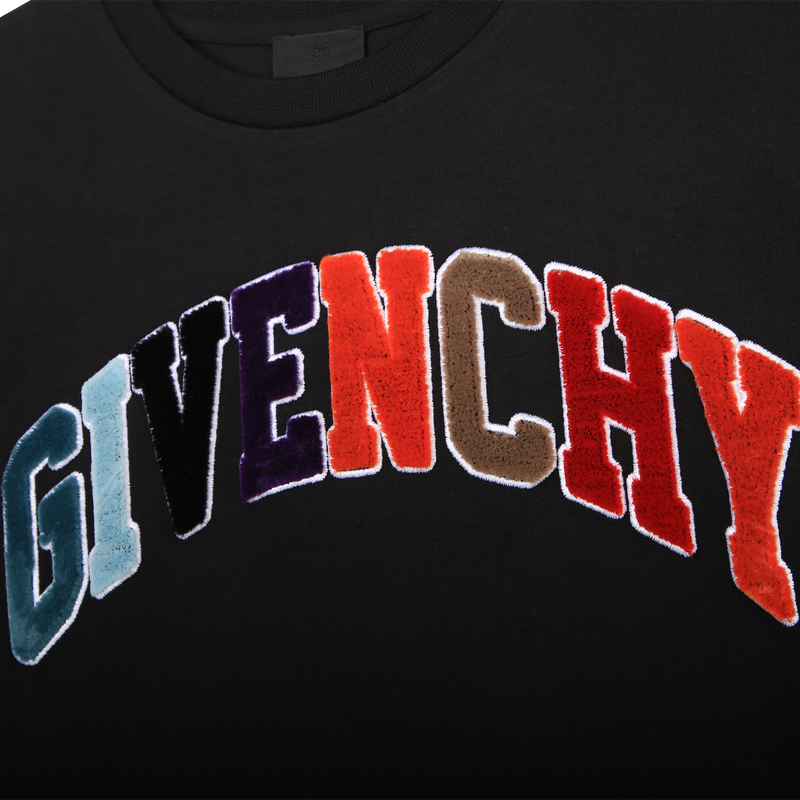 Velvet-patch cotton T-shirt GIVENCHY 
                    BOY