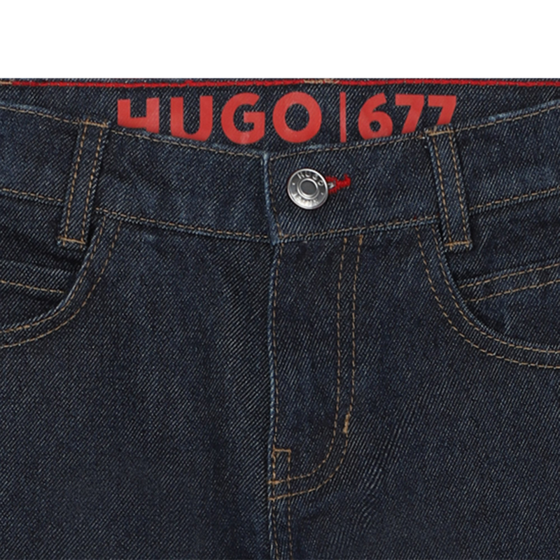 Straight-Cut Cotton Jeans HUGO 
                    BOY