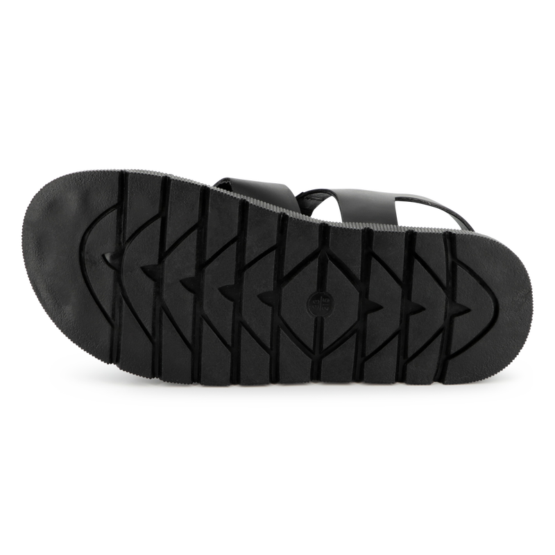 Buckled leather sandals KARL LAGERFELD KIDS 
                        GIRL