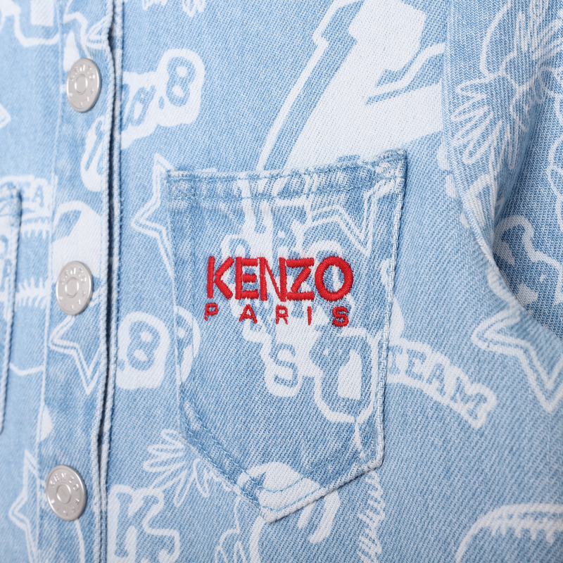 Alvorlig At give tilladelse Optimal KENZO KIDS Printed denim dress
