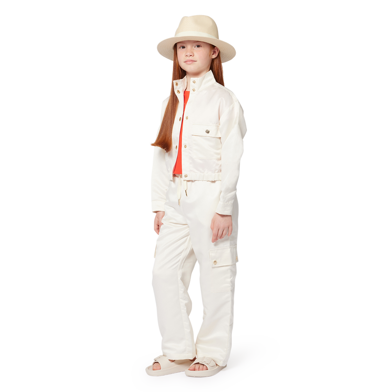 Cropped cotton T-shirt MICHAEL KORS 
                        GIRL