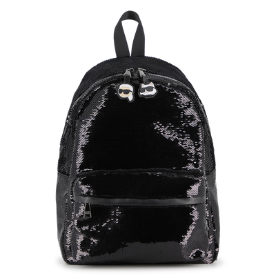 Backpack embellished with shiny sequins KARL LAGERFELD KIDS GIRL