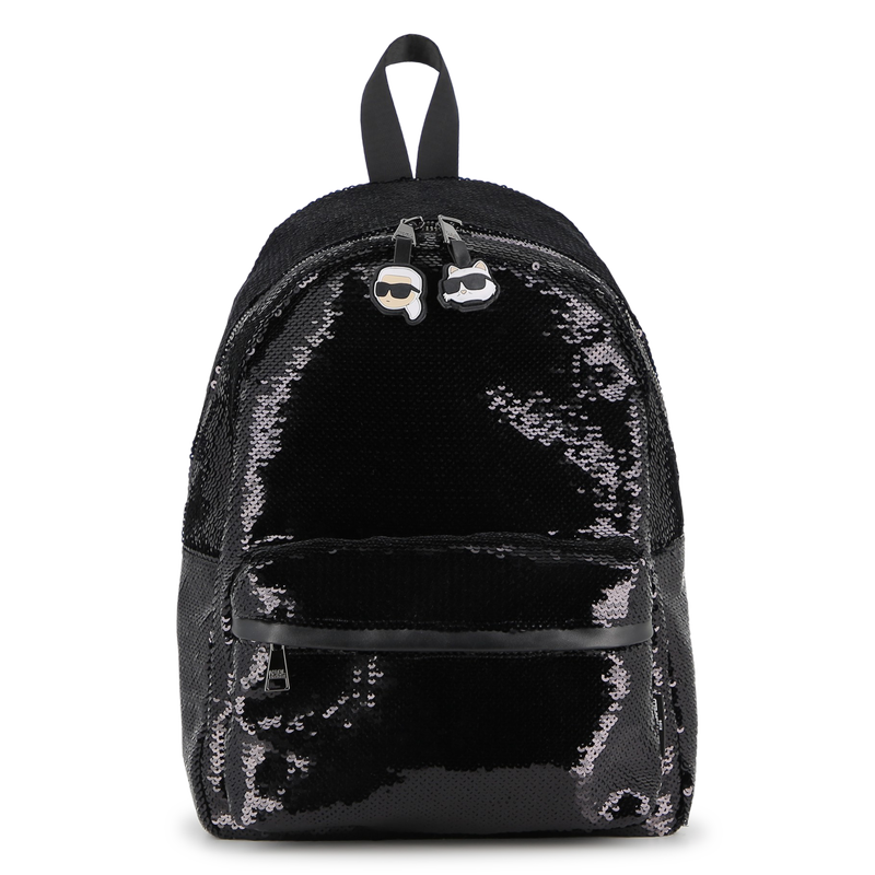 Backpack embellished with shiny sequins KARL LAGERFELD KIDS 
                    GIRL