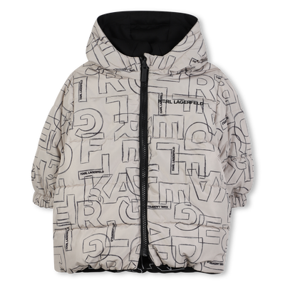 Reversible hooded down jacket KARL LAGERFELD KIDS BOY