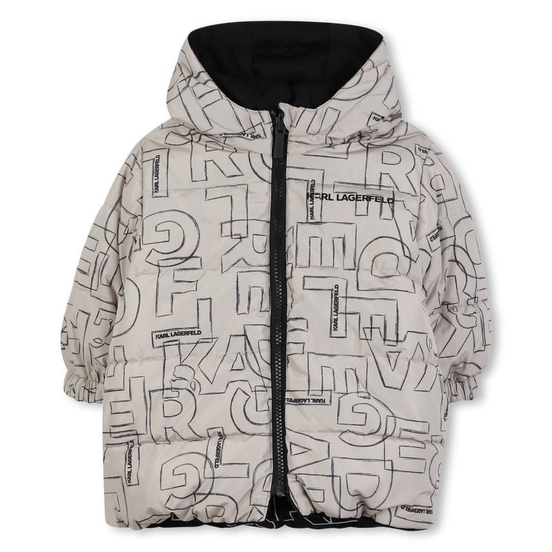 Reversible hooded down jacket KARL LAGERFELD KIDS 
                    BOY