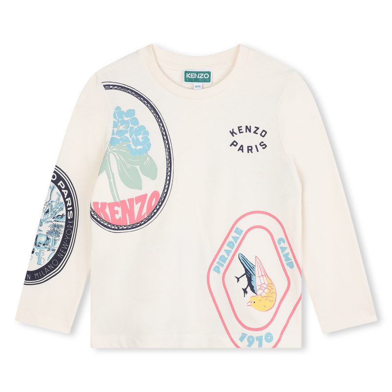 Long-Sleeved Cotton T-Shirt KENZO KIDS 
                    GIRL